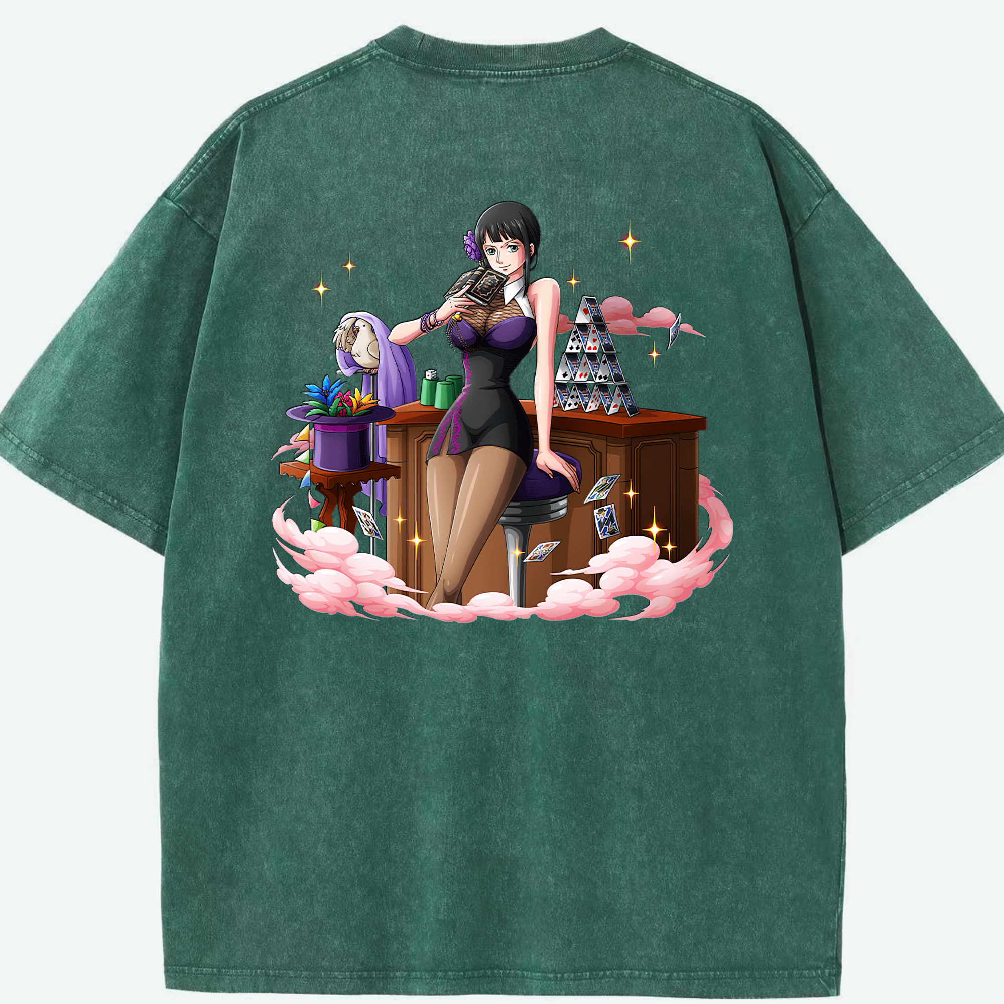 ワンピース ニコ・ロビン ONE PIECE Nico Robin 綿100% ヴィンテージ風 半袖Tシャツ（背面プリント）